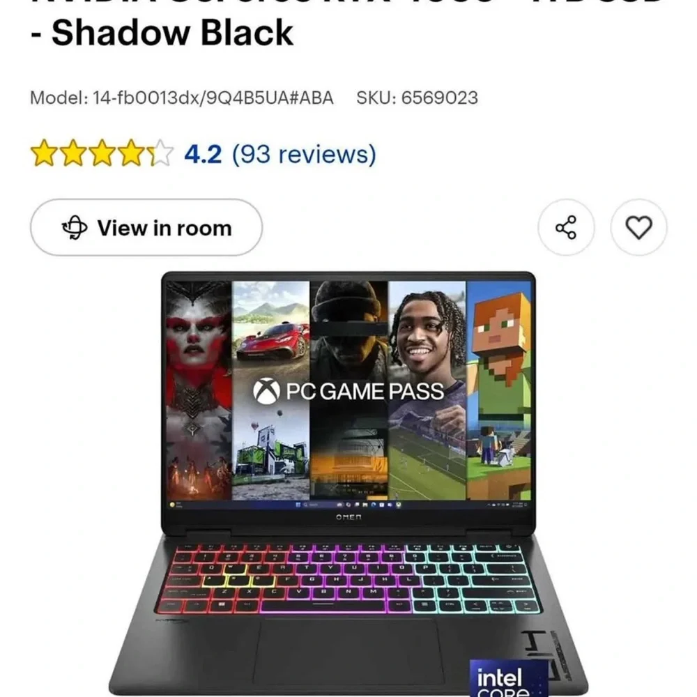HP Laptop with Multicolor Backlit Keyboard